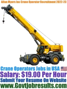Allan Myers Inc Crane Operator Recruitment 2022-23
