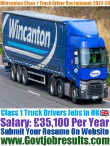 Wincanton Class 1 Truck Driver Recruitment 2022-23