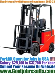 Hendrickson Forklift Operator Recruitment 2022-23