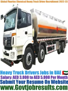 Global Fluorine Chemical Heavy Truck Driver Recruitment 2022-23