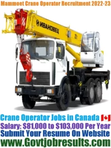 Mammoet Crane Operator Recruitment 2022-23