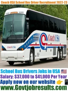 Coach USA Bus Driver Recruitment 2022-23