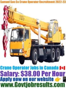 Samuel Son Co Crane Operator Recruitment 2022-23