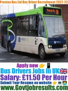 Preston Bus Ltd Bus Driver Recruitment 2022-23