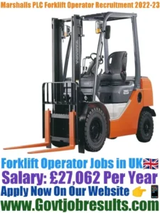 Marshalls PLC Forklift Operator Recruitment 2022-23