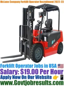 McLane Company Forklift Operator Recruitment 2022-23