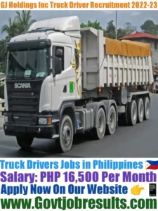 GJ Holdings Inc Truck Driver Recruitment 2022-23