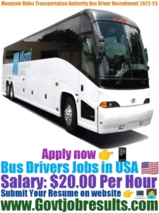 Mountain Rides Transportation Authority Bus Driver Recruitment 2022-23