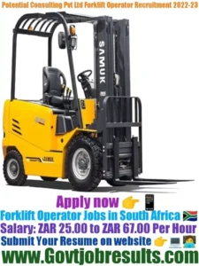 Optential Consulting Pvt Ltd Forklift Operator Recruitment 2022-23