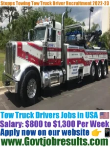 Stepps Towing Tow Truck Driver Recruitment 2022-23