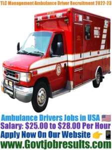 TLC Management Ambulance Driver Recruitment 2022-23