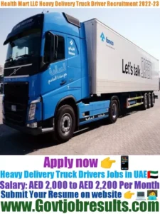 Health Mart LLC Heavy Delivery Truck Driver Recruitment 2022-23
