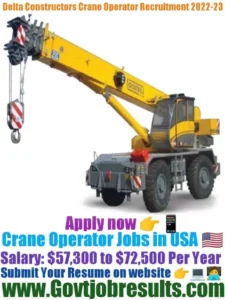 Delta Constructors Crane Operator Recruitment 2022-23