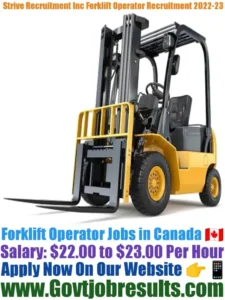 Strive Recruitment Forklift Operator Recruitment 2022-23
