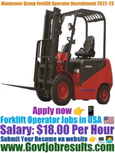 Manpower Group Forklift Operator Recruitment 2022-23