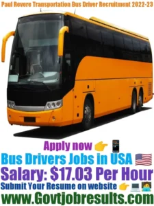Paul Revere Transportation Bus Driver Recruitment 2022-23