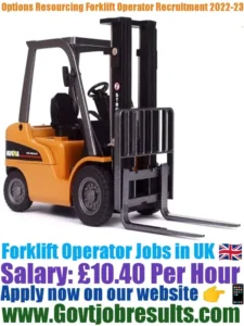 Options Resourcing Forklift Operator Recruitment 2022-23