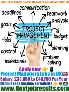 John Innes Centre Project Manager Recruitment 2022-23