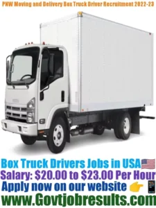 PNW Moving and Delivery Box Truck Driver Recruitment 2022-23
