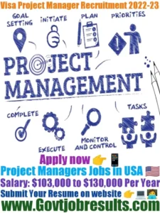 Visa Project Manager Recruitment 2022-23