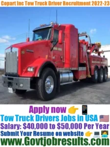 Copart Inc Tow Truck Driver Recruitment 2022-23