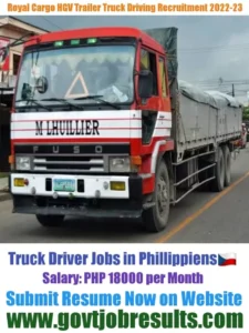 Royal Cargo HGV Trailer Truck Driver Recruitment 2022-23
