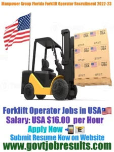 Manpower Group Florida Forklift Operator Recruitment 2022-23