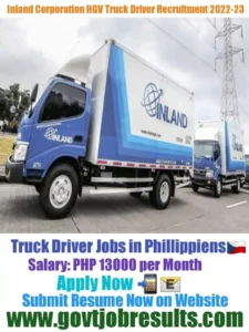 Inland Corporation HGV Truck Driver Recruitment 2022-23