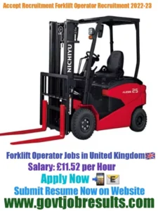 Accept Recruitment Forklift Operator Recruitment 2022-23