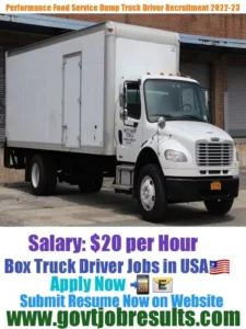 Performance Food service Box Truck Driver Recruitment 2022-23