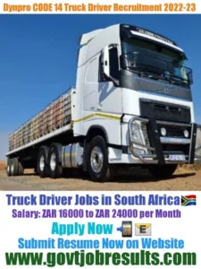 Dynpro CODE 14 Truck Driver Recruitment 2022-23