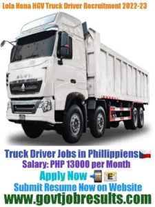 Lola Nena HGV Truck Driver Recruitment 2022-23