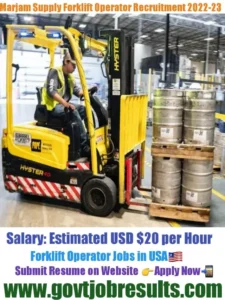 Marjam Supply Forklift Operator Recruitment 2022-23