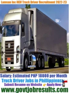 Lamsan Inc HGV Truck Driver Recruitment 2022-23