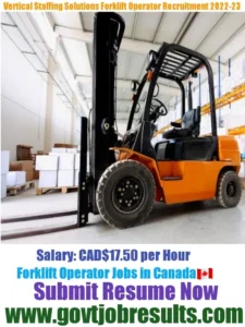 Vertical Staffing Forklift Operator Recruitment 2022-23