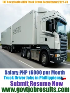 TAT Recyclables HGV Truck Driver Recruitment 2022-23