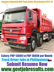 Cleamco Industrial HGV Truck Driver Recruitment 2022-23