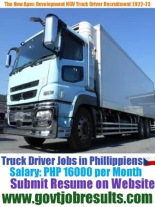 The NEW APEC Development Truck Driver Recruitment 2022-23