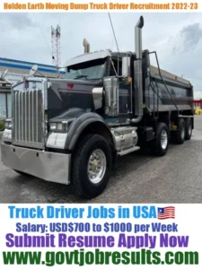 Holden Earth Moving Dump Truck Driver Recruitment 2022-23