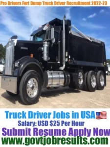Pro drivers Fort Worth Dump Truck Driver Recruitment 2022-23