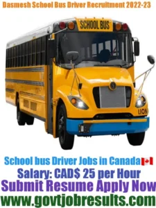 Dasmesh School Winnipeg School Bus Driver Recruitment 2022-23