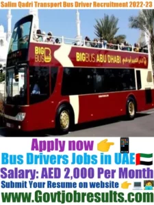 Salim Qadri Transport Bus Driver Recruitment 2022-23