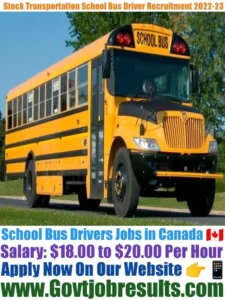 Stock Transportation Bus Driver Recruitment 2022-23