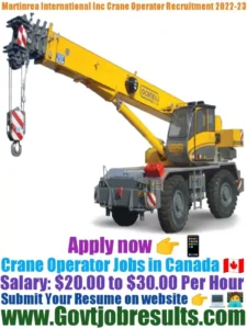 Martinrea International Inc Crane Operator Recruitment 2022-23