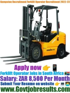 Kempston Recruitment Forklift Operator Recruitment 2022-23