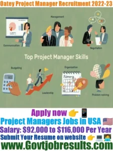 Oatey Project Manager Recruitment 2022-23