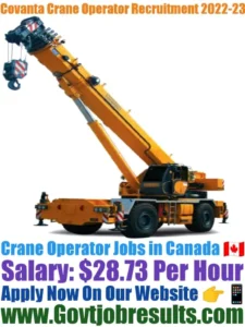 Covanta Crane Operator Recruitment 2022-23