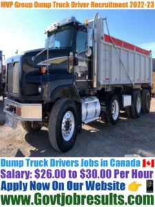MVP Group Dump Truck Driver Recruitment 2022-23