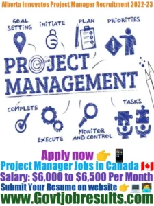 Alberta Innovates Project Manager Recruitment 2022-23