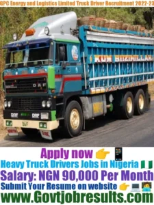 GPC Energy and Logistics Limited Truck Driver Recruitment 2022-23